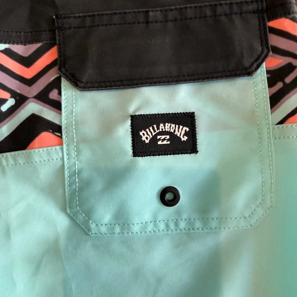 Billabong Boardshorts Kids Size 24 Aqua Blue New‎ Momentum Pro Recycler Stretch